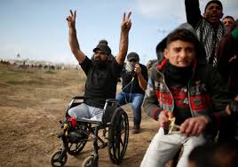 Palestinian wheelchair bound man